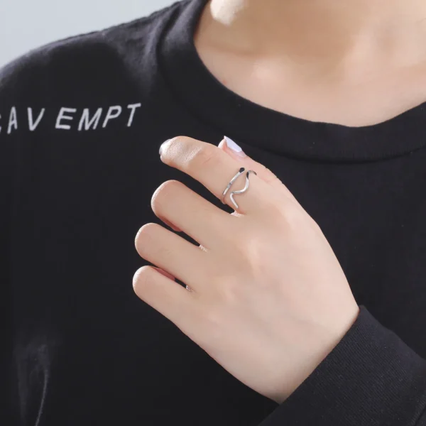 New Minimalist Wave Ring for Women Girls Simple… – Lueur… – Image 17