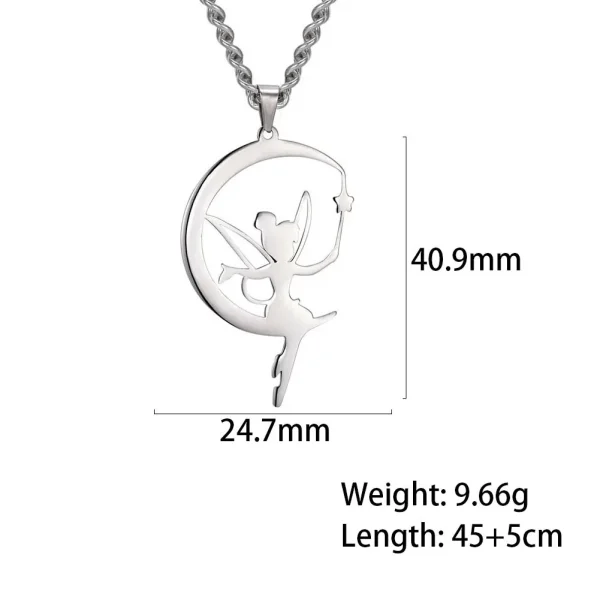 Collier pendentif elfe nickel é pour femmes et filles,… – Éclat… – Image 15