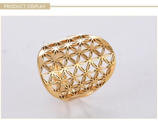 bague fleur de vie Vintage réglable en acier… – Ailes d’Ange – Image 33