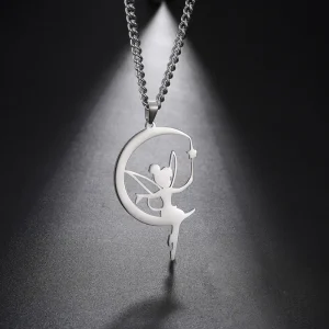 Collier pendentif elfe nickel é pour femmes et filles,… – Éclat…
