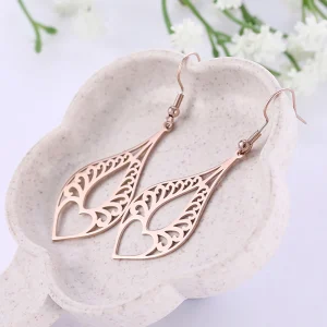 Boucles d'Oreilles Pendantes en Forme de Cœur pour… – Ailes…