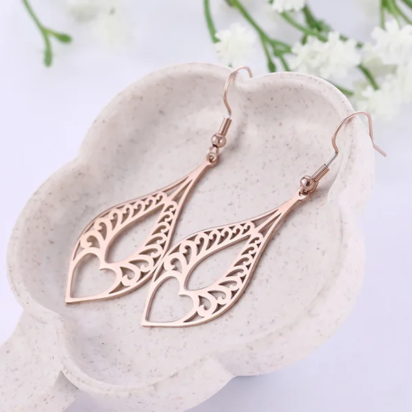 Boucles d'Oreilles Pendantes en Forme de Cœur pour… – Ailes…