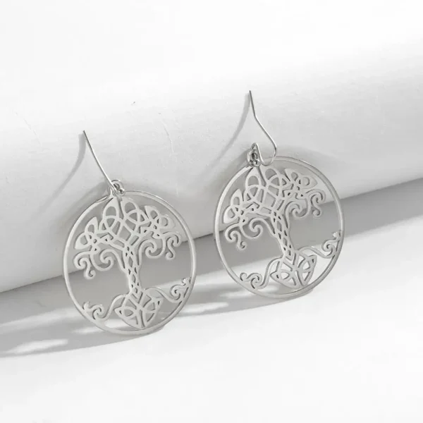 boucles d'oreilles Vintage couleur or, arbre de vie,… – Ailes… – Image 6