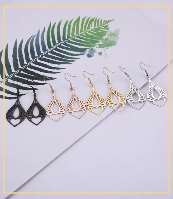 Boucles d'Oreilles Pendantes en Forme de Cœur pour… – Ailes… – Image 15