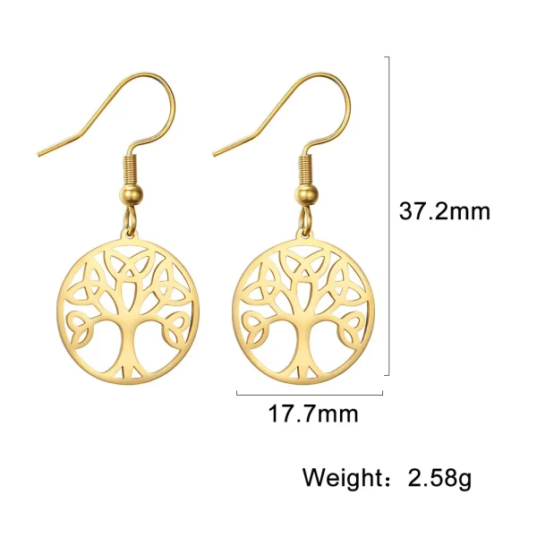 boucles d'oreilles Vintage en acier inoxydable, arbre… – Lueur… – Image 19