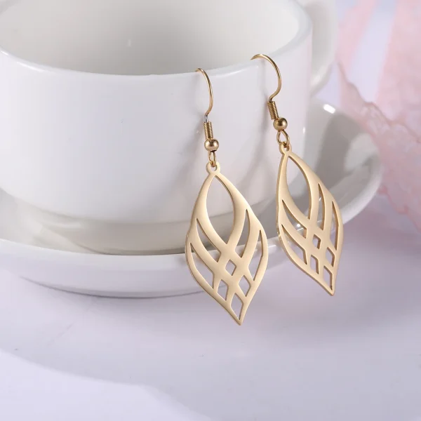 acier inoxydable géométrie symétrique boucles d'oreilles… –… – Image 22