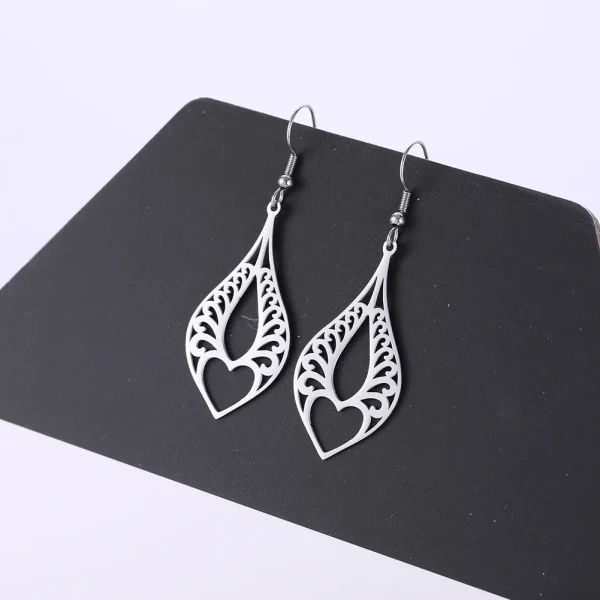 Boucles d'Oreilles Pendantes en Forme de Cœur pour… – Ailes… – Image 24