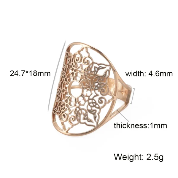 bague ajustable en filigrane géométrique pour femmes,… – Rune… – Image 6