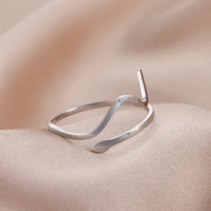 New Minimalist Wave Ring for Women Girls Simple… – Lueur…