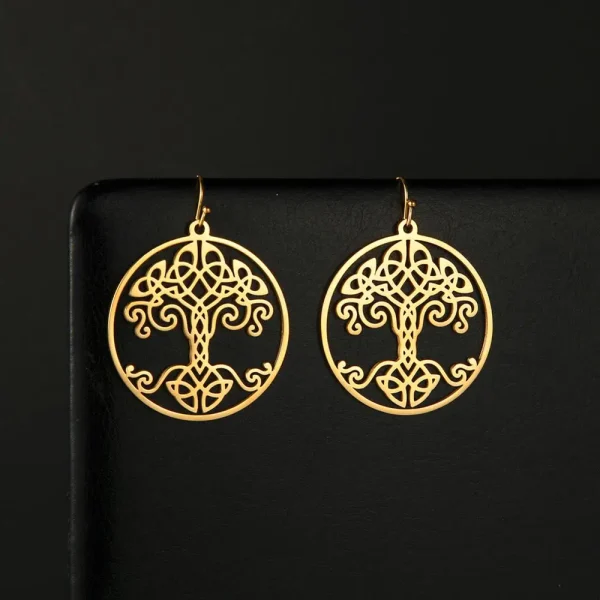 boucles d'oreilles Vintage couleur or, arbre de vie,… – Ailes…