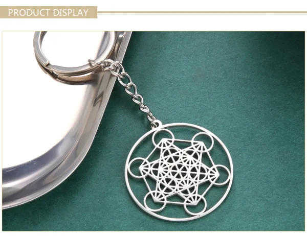 archange Metatron Cube porte-clés en acier inoxydable… – Ailes… – Image 14