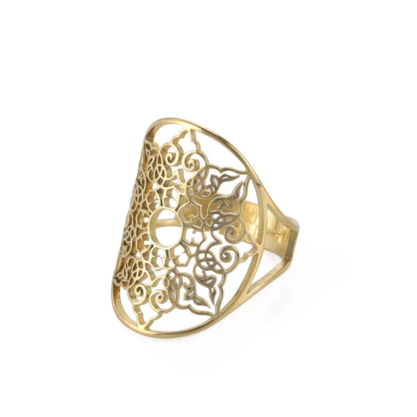 bague ajustable en filigrane géométrique pour femmes,… – Rune… – Image 9