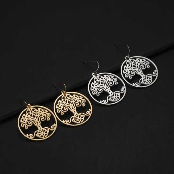 boucles d'oreilles Vintage couleur or, arbre de vie,… – Ailes… – Image 24
