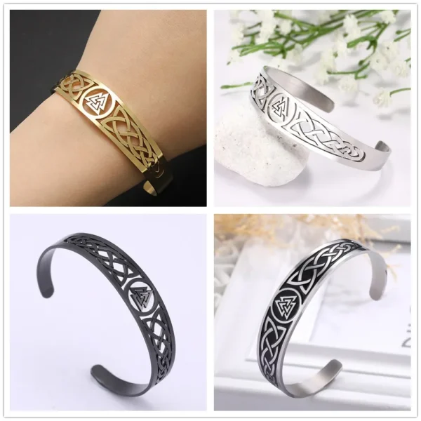 Bracelets en acier inoxydable Valknut Triskelion… – Rune de… – Image 24