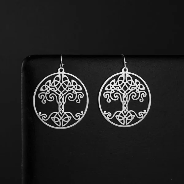 boucles d'oreilles Vintage couleur or, arbre de vie,… – Ailes… – Image 5