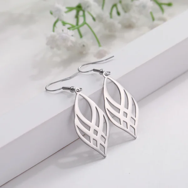 acier inoxydable géométrie symétrique boucles d'oreilles… –… – Image 5