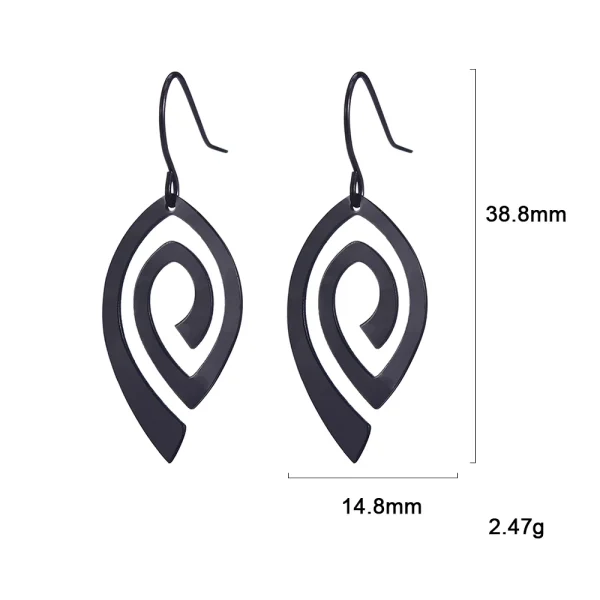 Boucles d'oreilles pendantes en spirale en acier… – Lueur… – Image 7