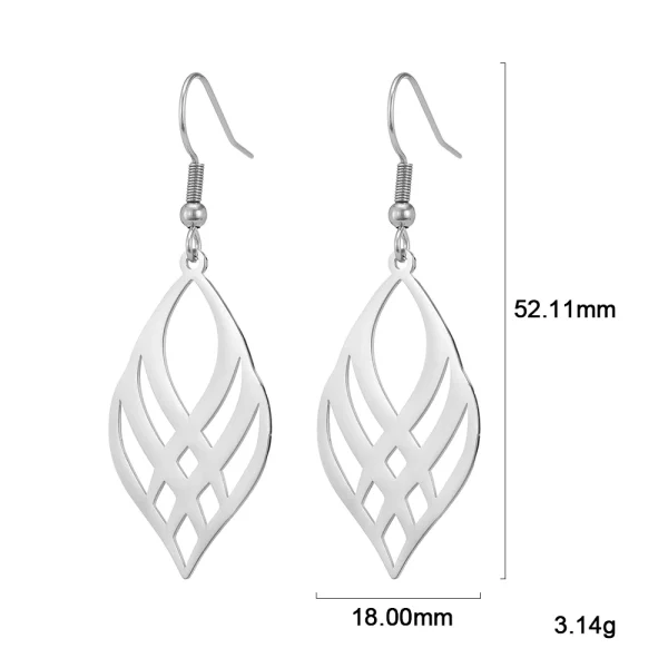 acier inoxydable géométrie symétrique boucles d'oreilles… –… – Image 6