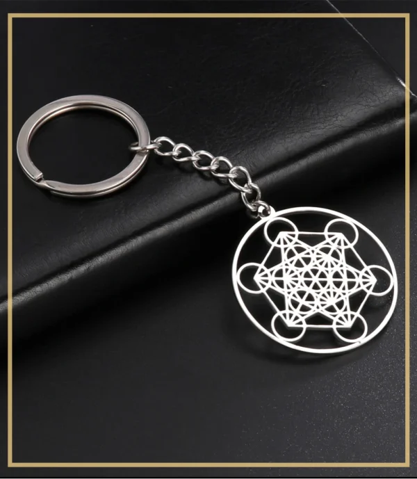 archange Metatron Cube porte-clés en acier inoxydable… – Ailes… – Image 12