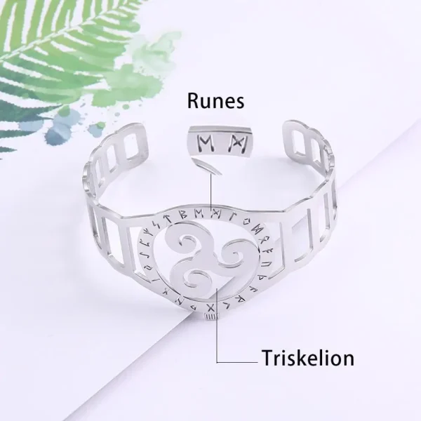 Bracelets en acier inoxydable Valknut Triskelion… – Rune de… – Image 9