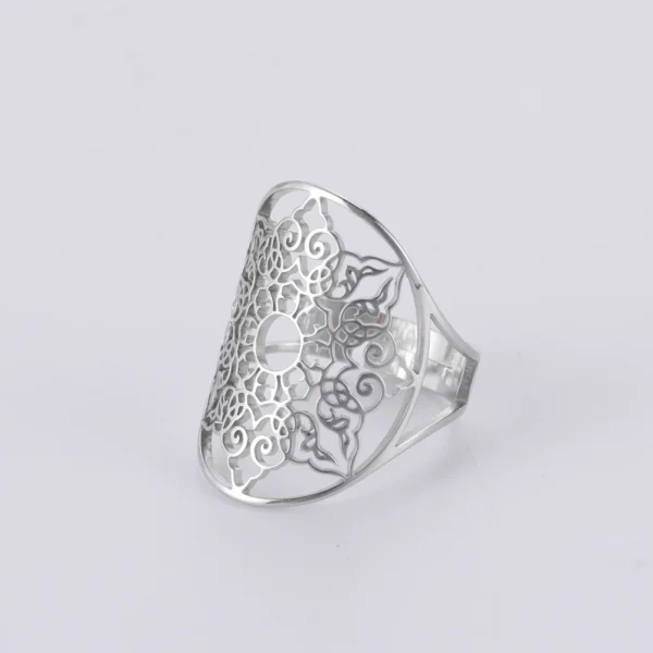 bague ajustable en filigrane géométrique pour femmes,… – Rune… – Image 21
