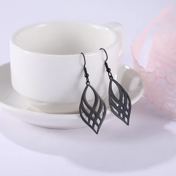 acier inoxydable géométrie symétrique boucles d'oreilles… –… – Image 24