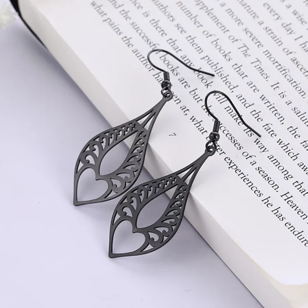 Boucles d'Oreilles Pendantes en Forme de Cœur pour… – Ailes… – Image 7