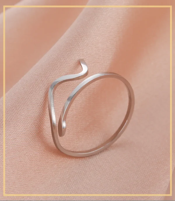 New Minimalist Wave Ring for Women Girls Simple… – Lueur… – Image 13