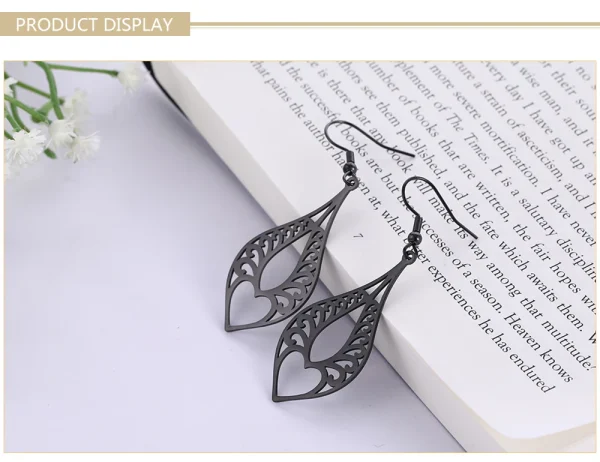 Boucles d'Oreilles Pendantes en Forme de Cœur pour… – Ailes… – Image 17