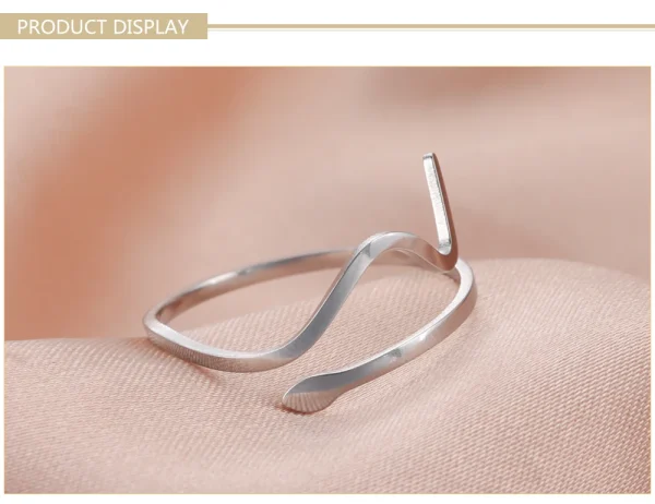 New Minimalist Wave Ring for Women Girls Simple… – Lueur… – Image 15