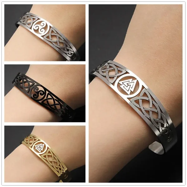 Bracelets en acier inoxydable Valknut Triskelion… – Rune de… – Image 2