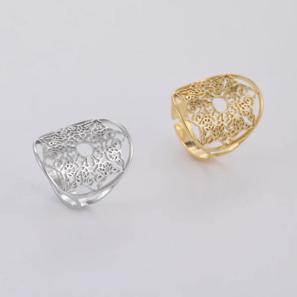 bague ajustable en filigrane géométrique pour femmes,… – Rune… – Image 20