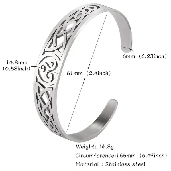 Bracelets en acier inoxydable Valknut Triskelion… – Rune de… – Image 5