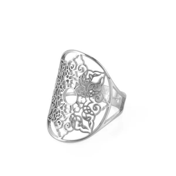 bague ajustable en filigrane géométrique pour femmes,… – Rune… – Image 8