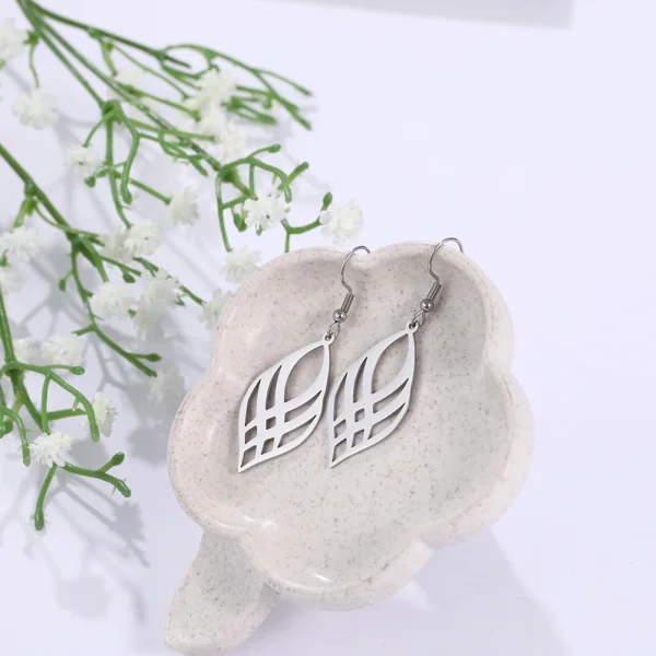 acier inoxydable géométrie symétrique boucles d'oreilles… –… – Image 21