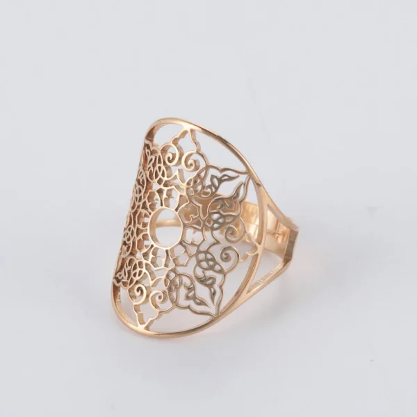 bague ajustable en filigrane géométrique pour femmes,… – Rune… – Image 22