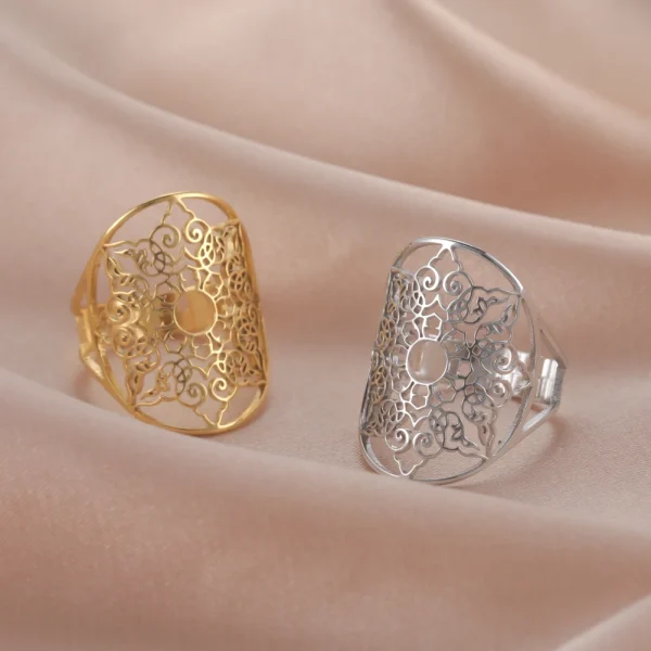 bague ajustable en filigrane géométrique pour femmes,… – Rune…