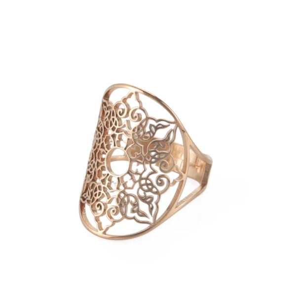 bague ajustable en filigrane géométrique pour femmes,… – Rune… – Image 10