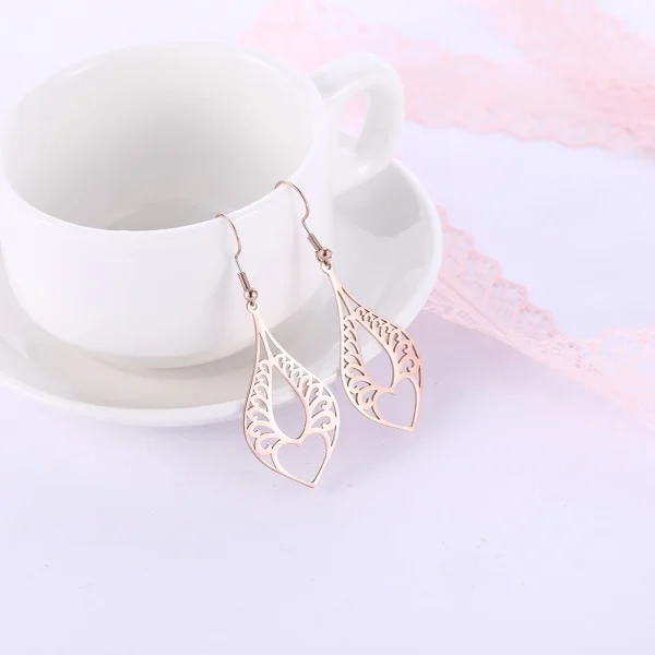 Boucles d'Oreilles Pendantes en Forme de Cœur pour… – Ailes… – Image 19