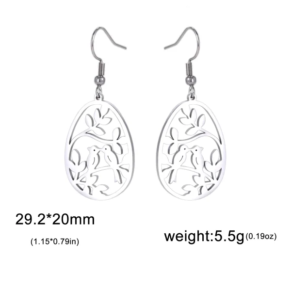 Boucles d'oreilles pendantes en acier inoxydable pour… – Chant… – Image 8