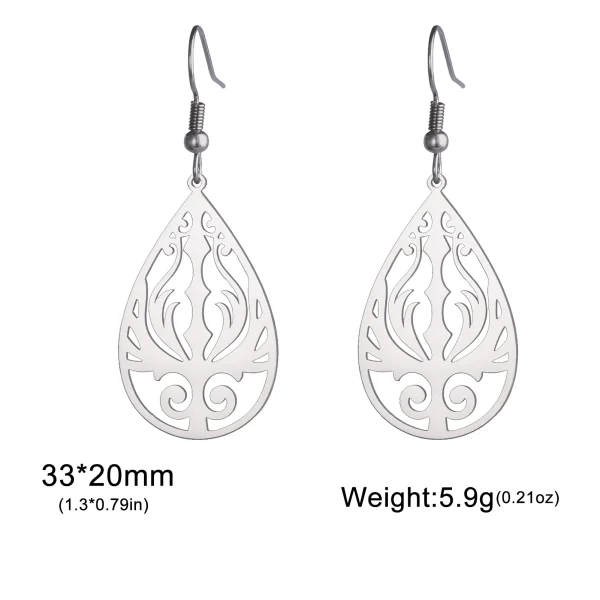 Boucles d'oreilles bohème en acier inoxydable pour… – Ailes… – Image 19