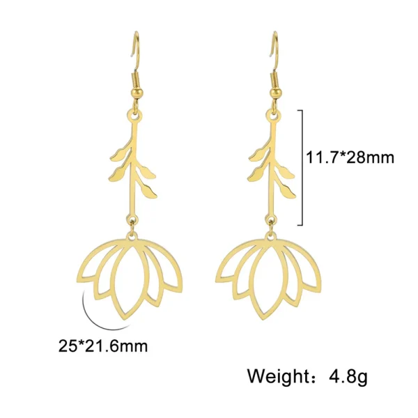 Boucles d'oreilles pendantes en acier inoxydable … – Ailes… – Image 6