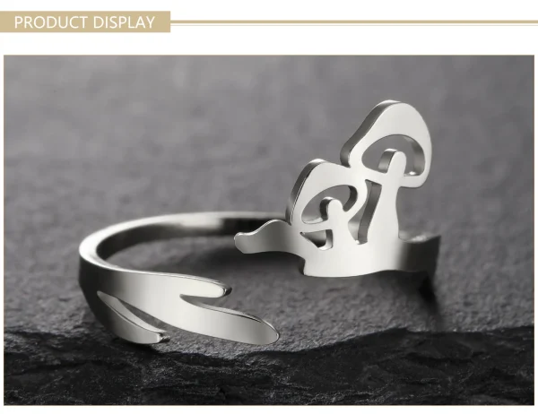 Cute Sweet Mushroom Rings Open Adjustable Women… – Rune de… – Image 11