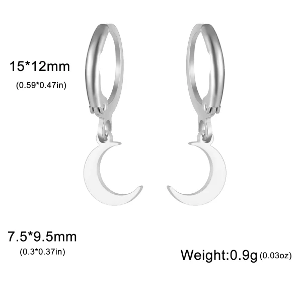 boucles d'oreilles pendantes lune étoile pour femmes… – Chant… – Image 13