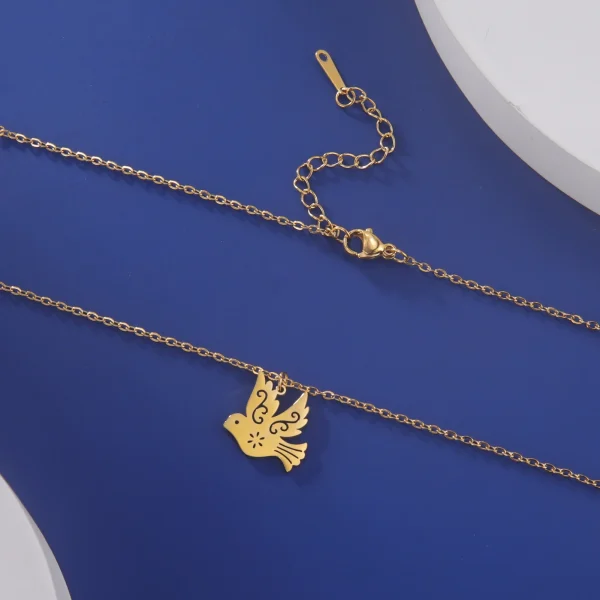 Collier pendentif pigeon colombe de la paix en acier… – Rune de… – Image 17