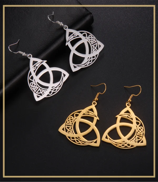 Boucles d'oreilles lune nouée femme celtique irlandaise… –… – Image 12