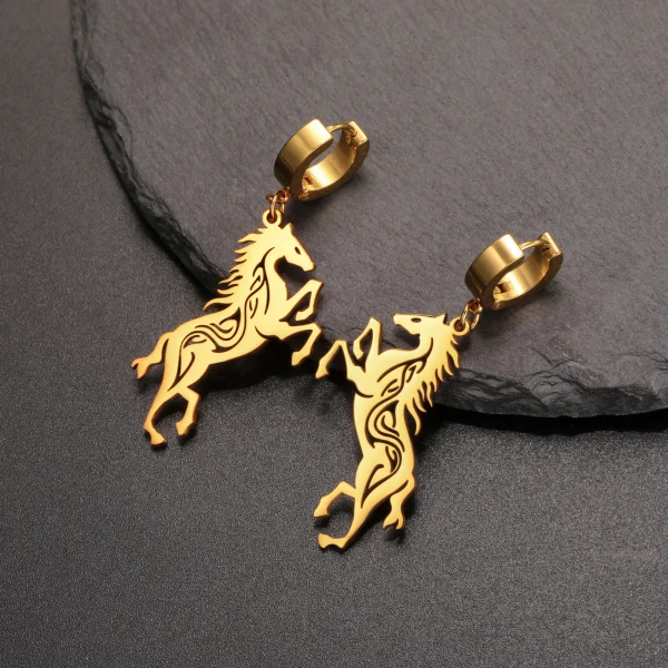 boucles d'oreilles cheval exquises pour femmes, en… – Ailes… – Image 17