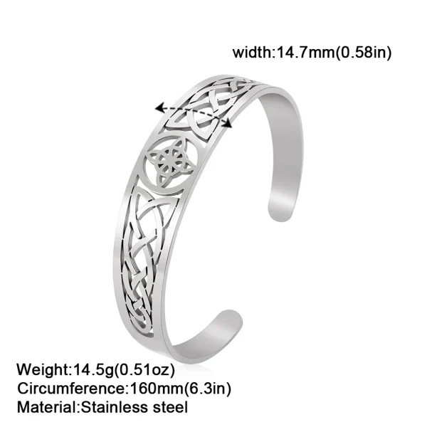 Bracelets manchette en acier inoxydable avec nœud de… – Rune de… – Image 14
