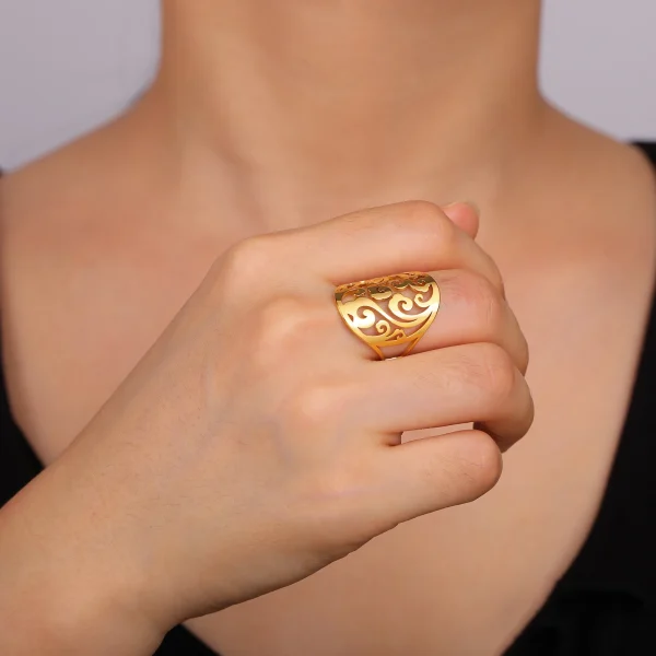 bague ajustable en filigrane géométrique pour femmes,… – Rune… – Image 24