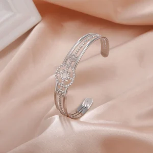 Bracelet manchette soleil en acier inoxydable pour… – Chant des…